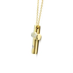 Tiffany Dots Cross Diamond Yellow Gold (18K) Diamond Men,Women Fashion Pendant Necklace (Gold)