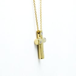 Tiffany Dots Cross Diamond Yellow Gold (18K) Diamond Men,Women Fashion Pendant Necklace (Gold)