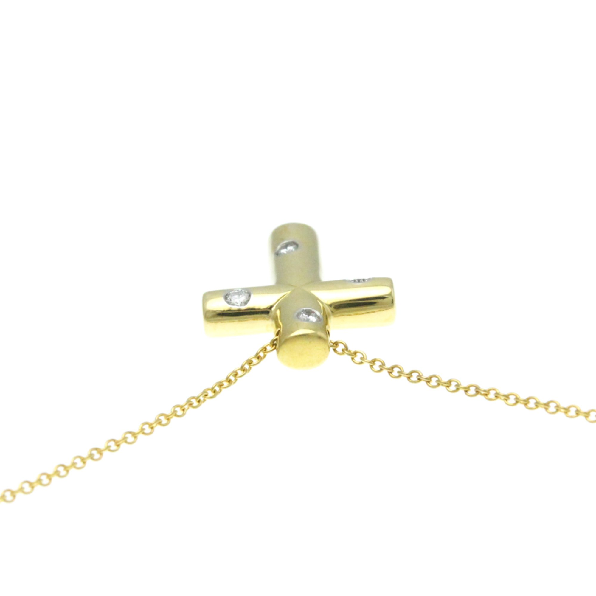 Tiffany Dots Cross Diamond Yellow Gold (18K) Diamond Men,Women Fashion Pendant Necklace (Gold)