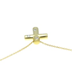 Tiffany Dots Cross Diamond Yellow Gold (18K) Diamond Men,Women Fashion Pendant Necklace (Gold)