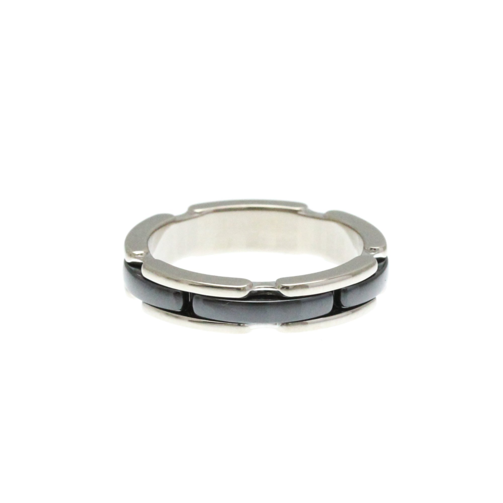 Chanel Ultra Collection Ring Small Size Ceramic,White Gold (18K) Fashion No Stone Band Ring Silver