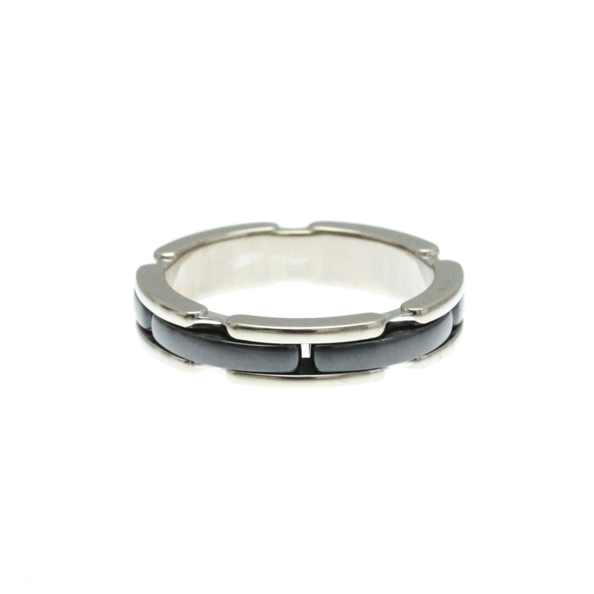 Chanel Ultra Collection Ring Small Size Ceramic,White Gold (18K) Fashion No Stone Band Ring Silver