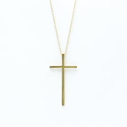 Tiffany Cross Necklace Yellow Gold (18K) No Stone Men,Women Fashion Pendant Necklace (Gold)