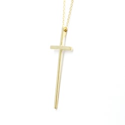 Tiffany Cross Necklace Yellow Gold (18K) No Stone Men,Women Fashion Pendant Necklace (Gold)