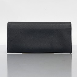 Salvatore Ferragamo Long Wallet Gancini Leather Black Women's