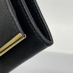 Salvatore Ferragamo Long Wallet Gancini Leather Black Women's