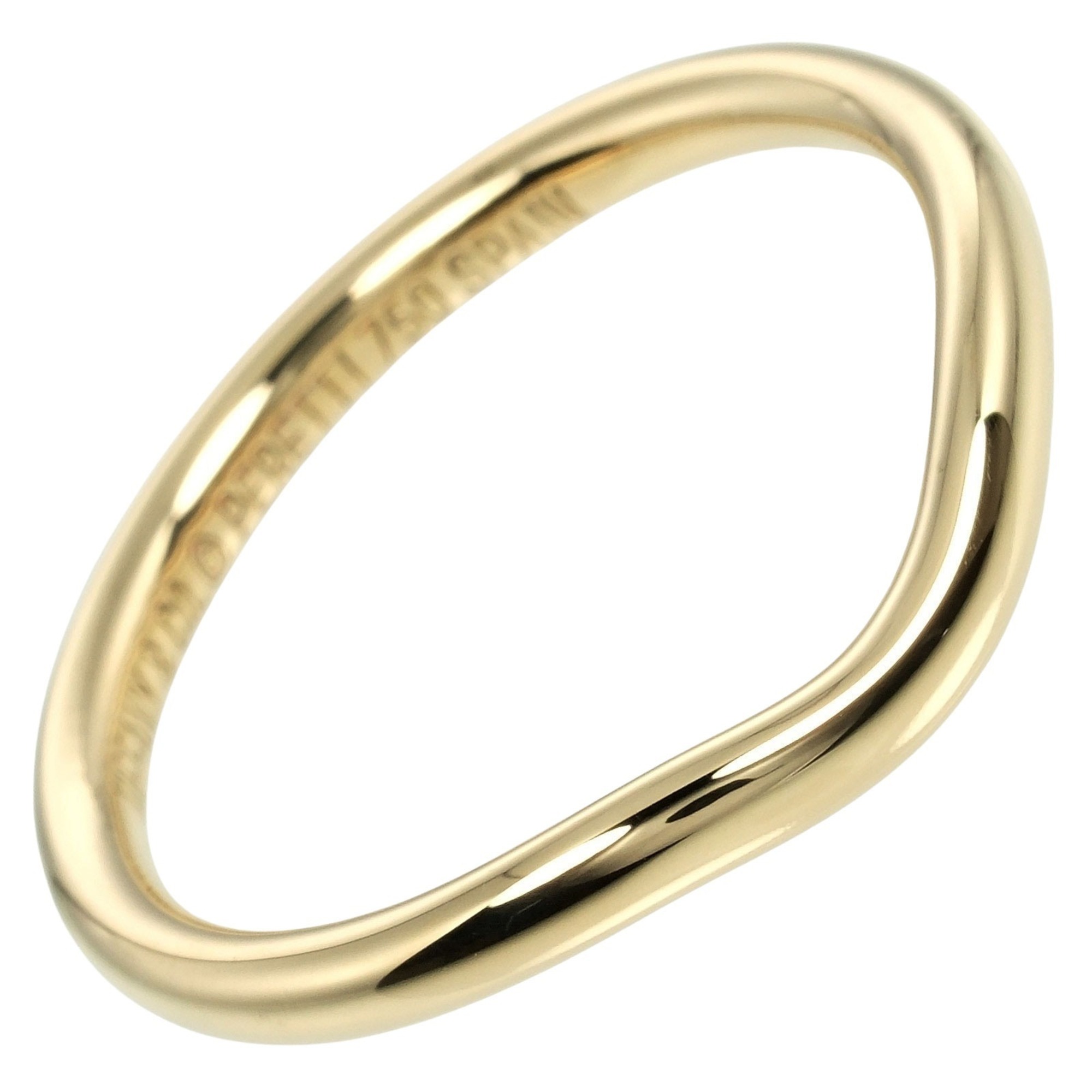 Tiffany TIFFANY&Co. Curved band size 9 ring 2mm model K18YG yellow gold approx. 2.29g