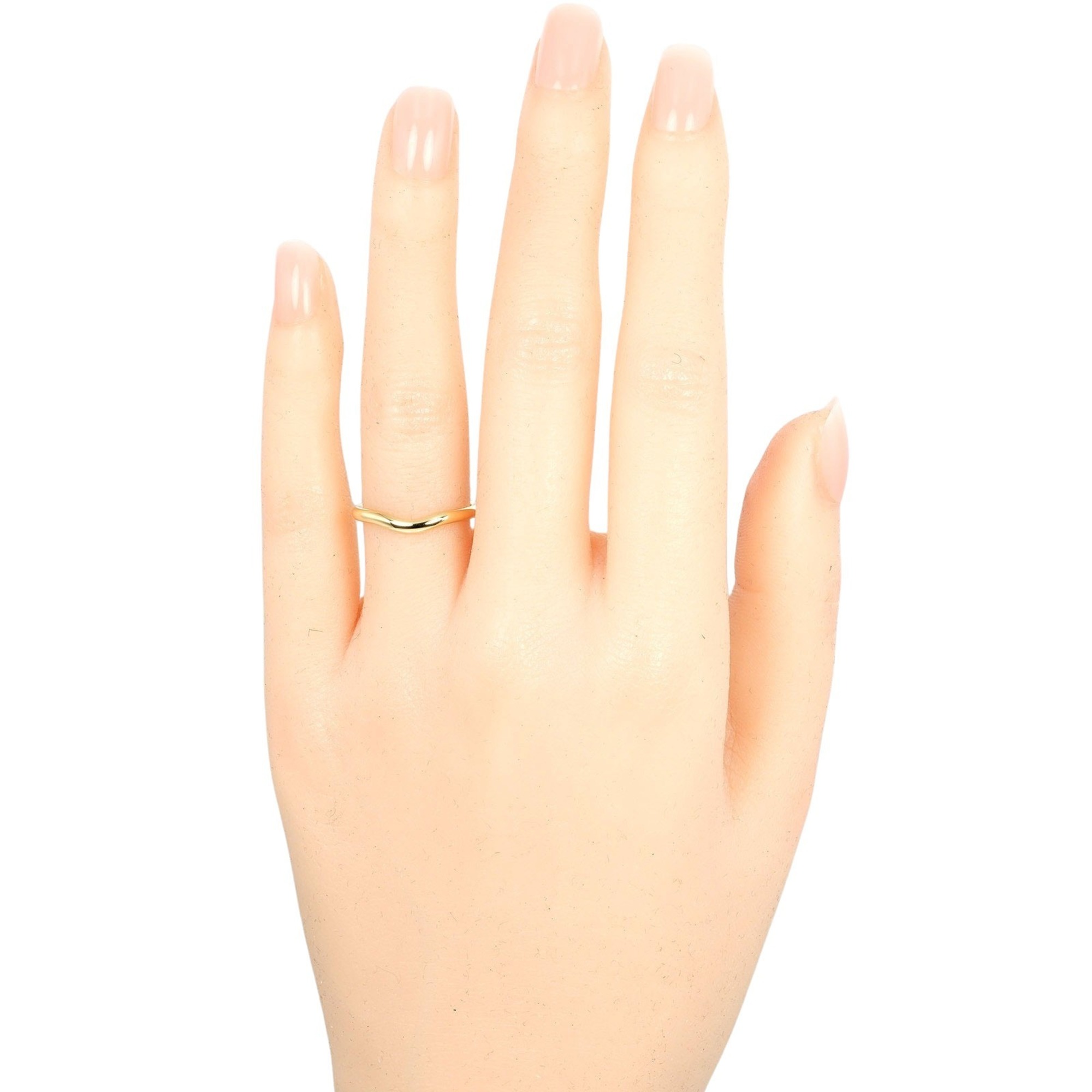 Tiffany TIFFANY&Co. Curved band size 9 ring 2mm model K18YG yellow gold approx. 2.29g