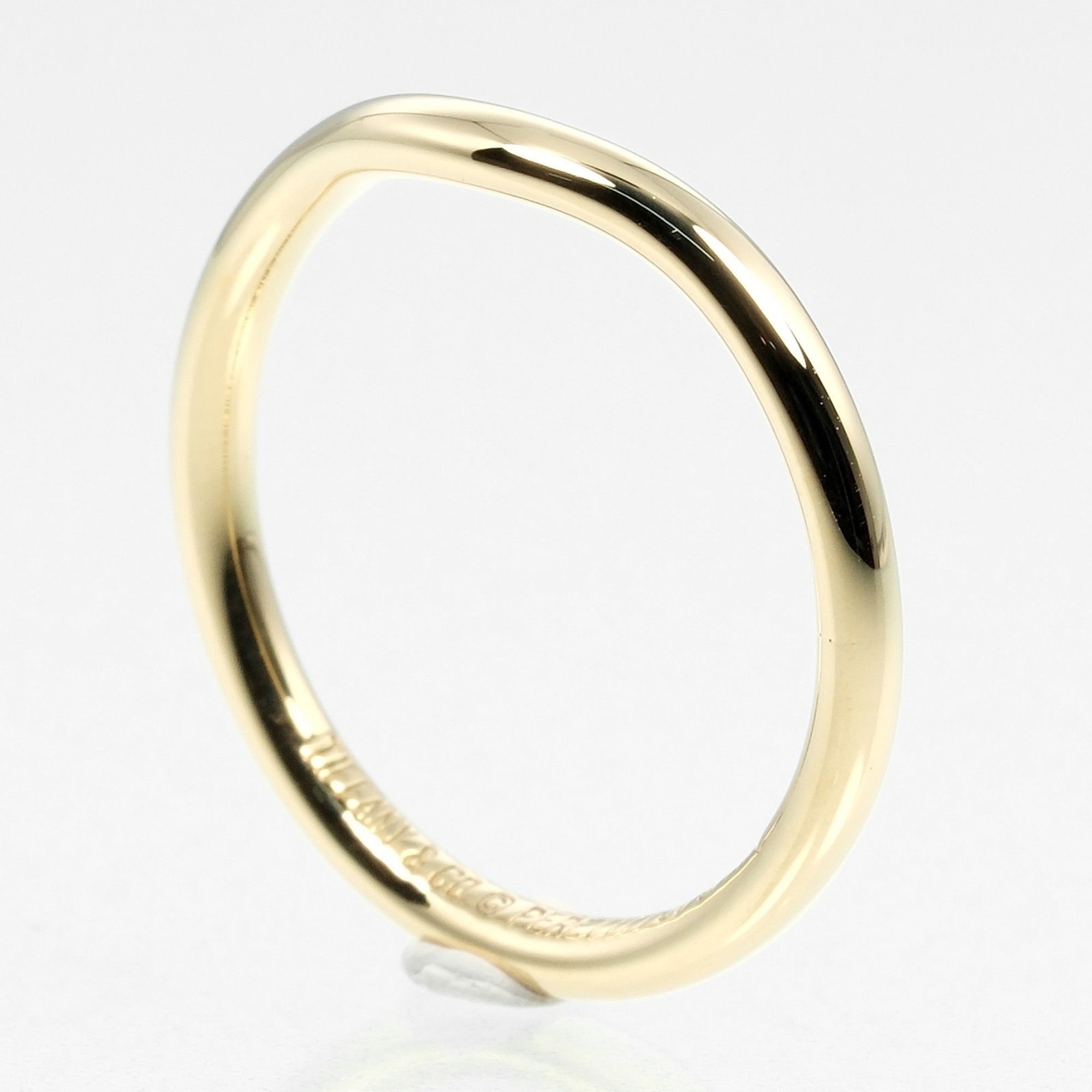 Tiffany TIFFANY&Co. Curved band size 9 ring 2mm model K18YG yellow gold approx. 2.29g