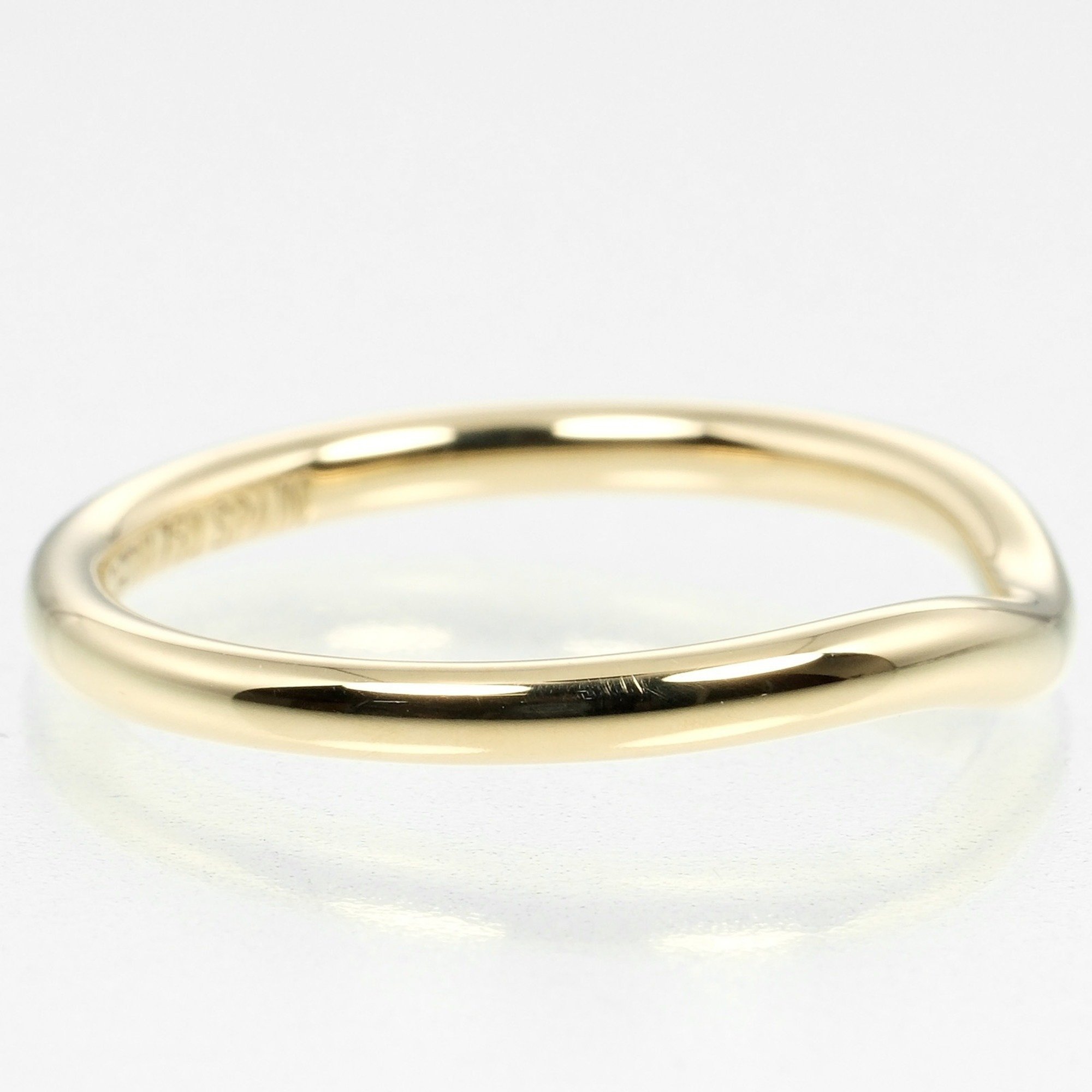 Tiffany TIFFANY&Co. Curved band size 9 ring 2mm model K18YG yellow gold approx. 2.29g