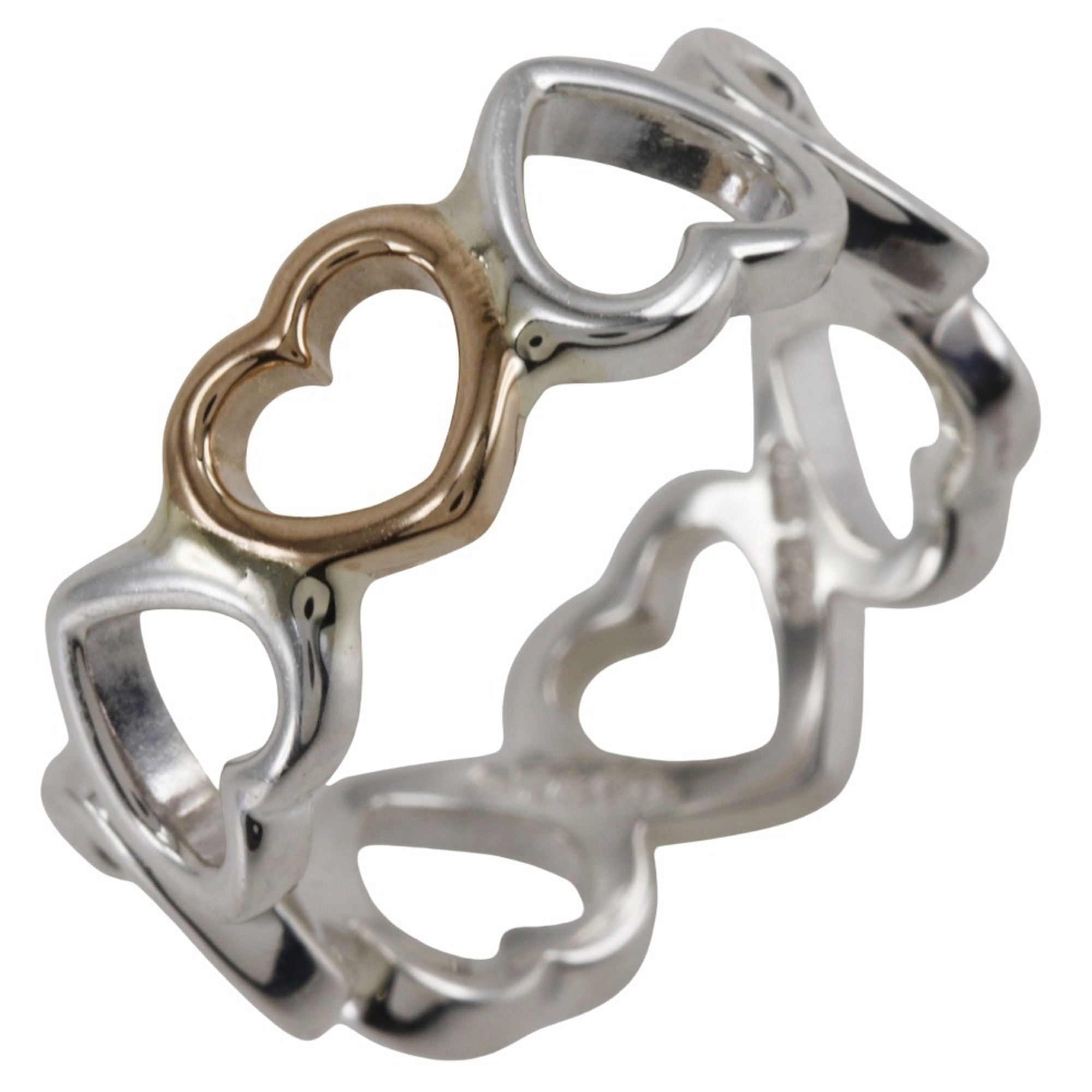 Tiffany TIFFANY&Co. Loving heart band size 11.5 ring, silver 925 x K18 pink gold, heart, approx. 3.5g, Rubbing for women