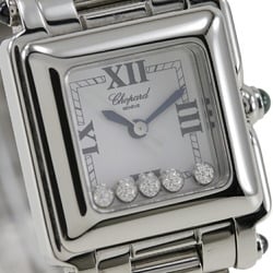 Chopard Happy Sports Watch 5P Moving Diamond Dial 27/8893.23 Stainless Steel Quartz Analog Display White Ladies