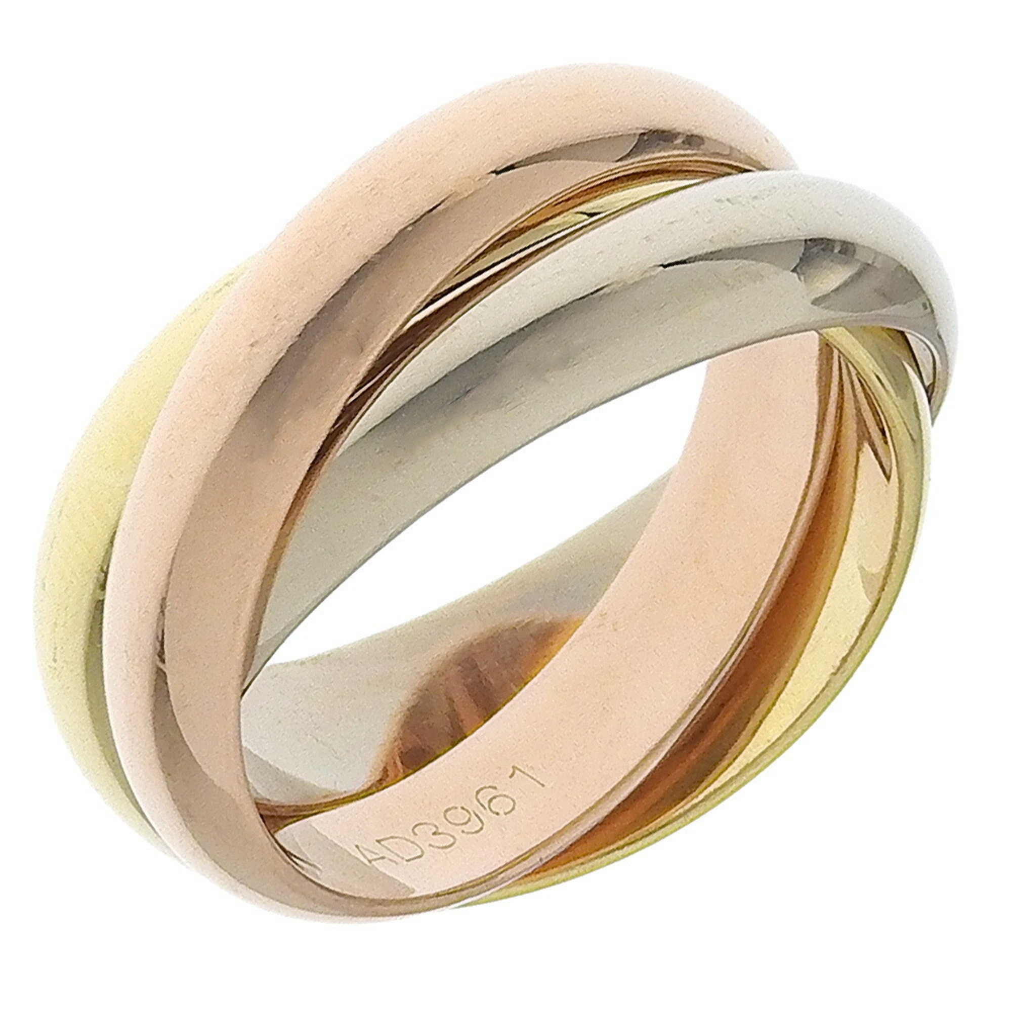 Cartier Trinity size 8 ring, 3-row K18 yellow gold YG/PG/WG, approx. 10.2g for women