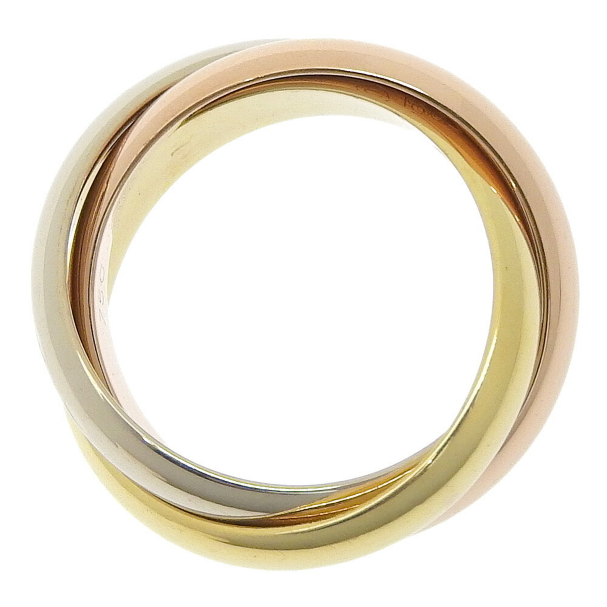 Cartier Trinity size 8 ring, 3-row K18 yellow gold YG/PG/WG, approx. 10.2g for women