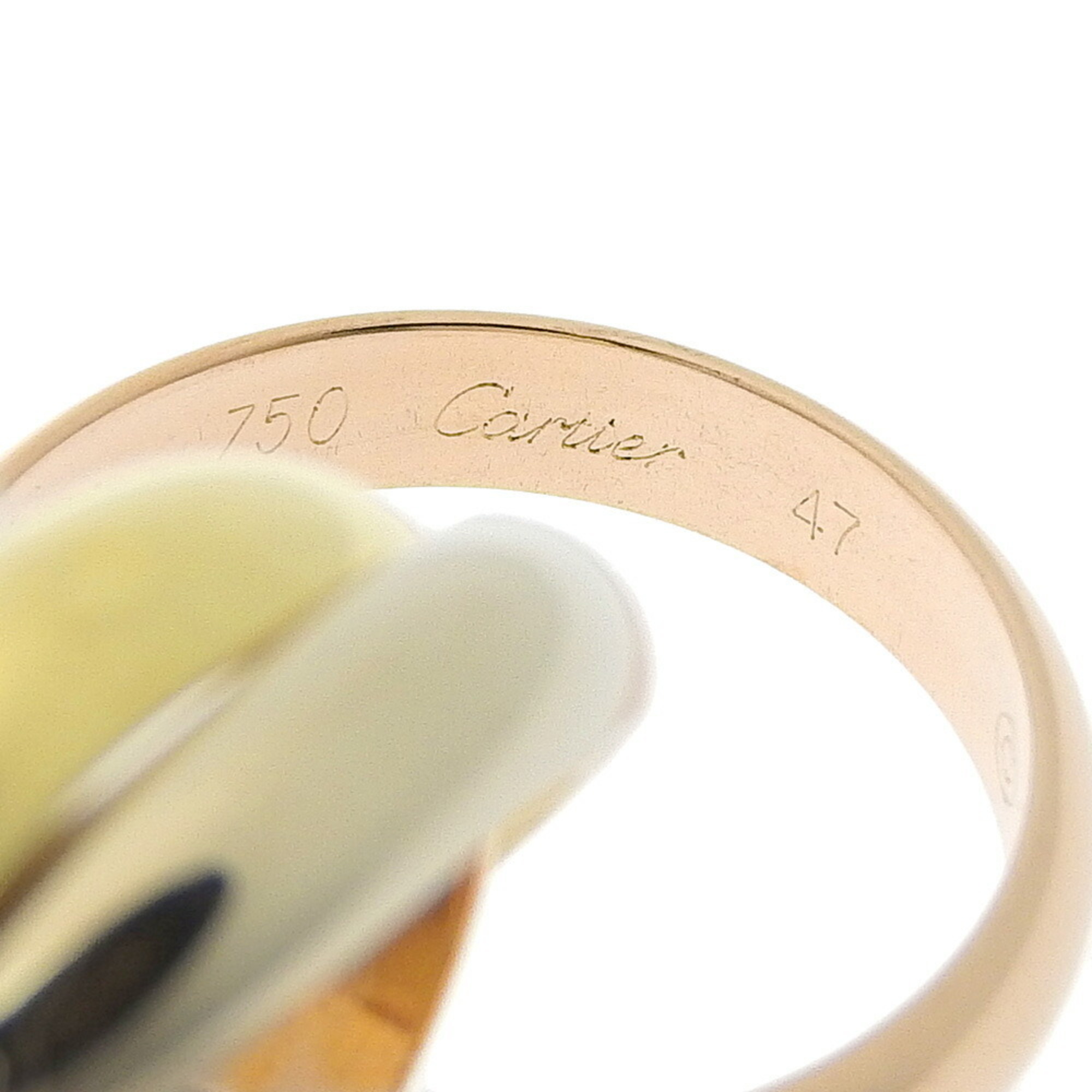 Cartier Trinity size 8 ring, 3-row K18 yellow gold YG/PG/WG, approx. 10.2g for women