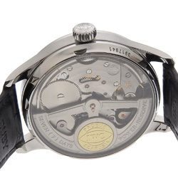 IWC Schaffhausen Portugieser 7 Days Watch IW500109 Stainless Steel x Leather Automatic Power Reserve Black Dial Men's