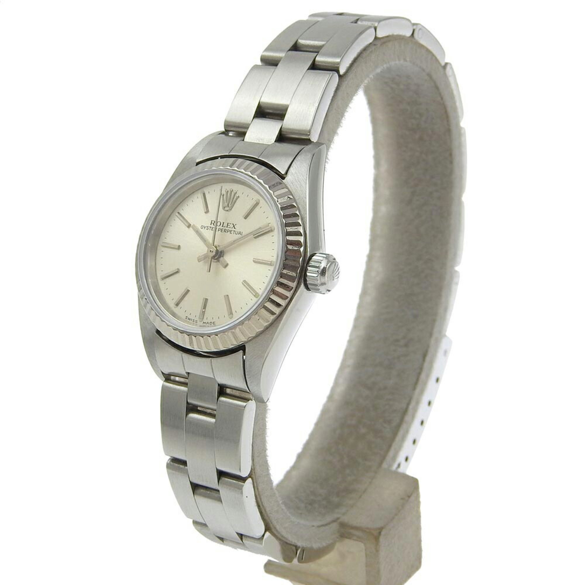 Rolex ROLEX Oyster Perpetual Watch 76094 Stainless Steel 2000 Automatic Silver Dial Ladies