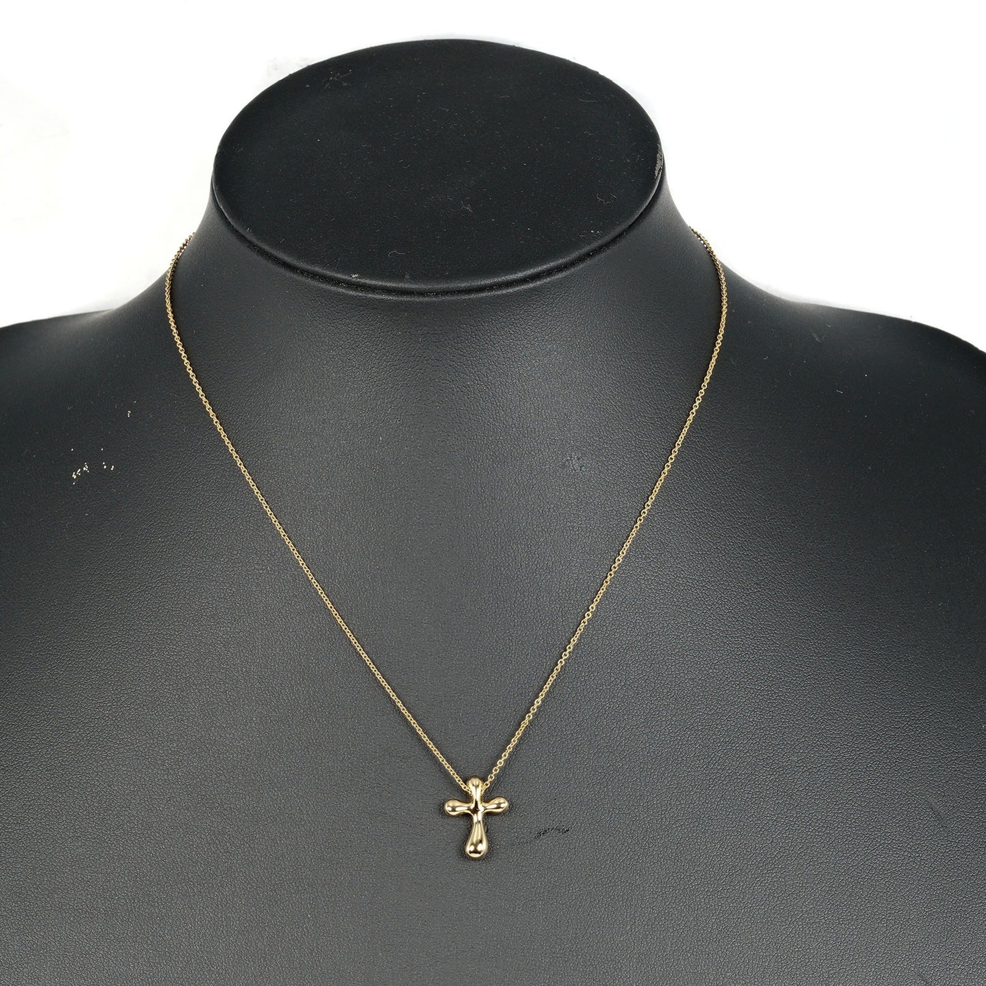 Tiffany TIFFANY&Co. Small Cross Necklace K18YG Yellow Gold Approx. 3.69g