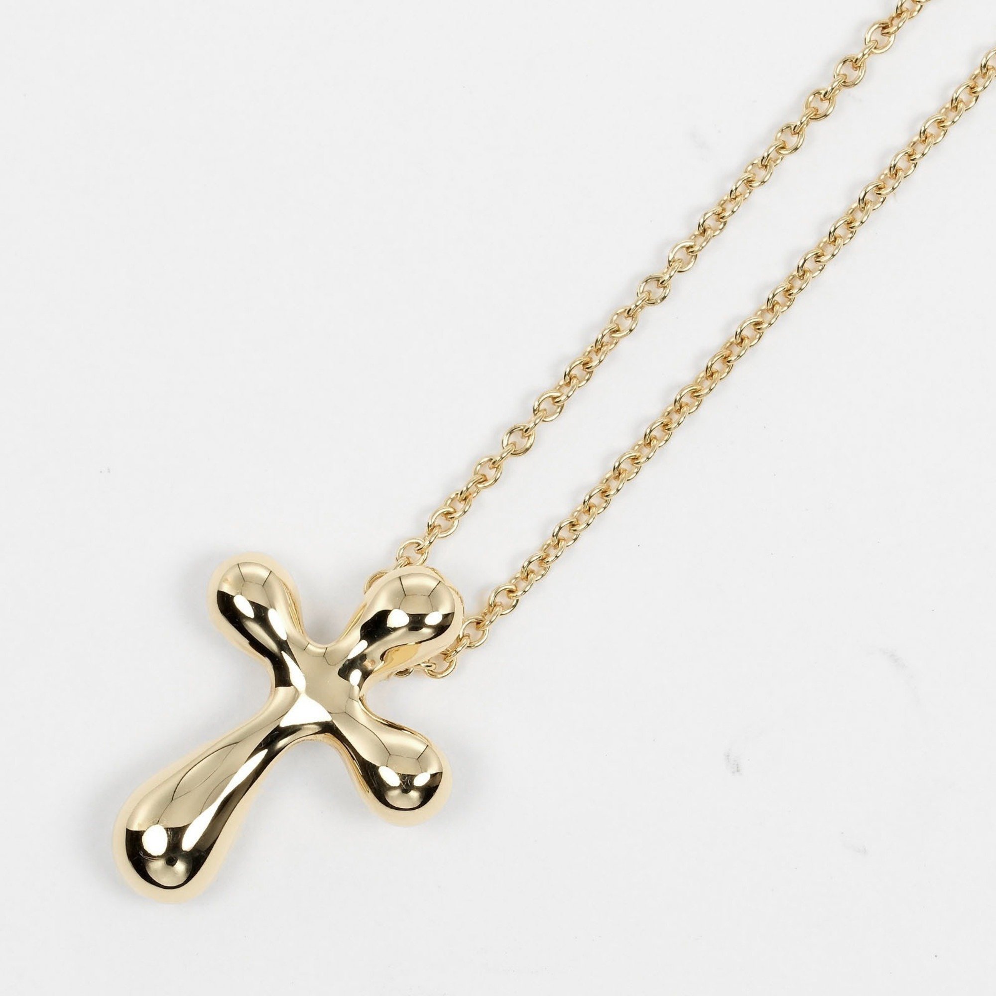 Tiffany TIFFANY&Co. Small Cross Necklace K18YG Yellow Gold Approx. 3.69g