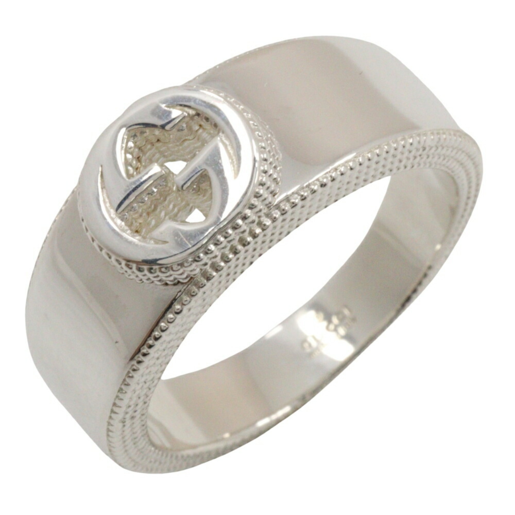 Gucci Interlocking G size 17 ring, 925 silver, approx. 9.4g for men