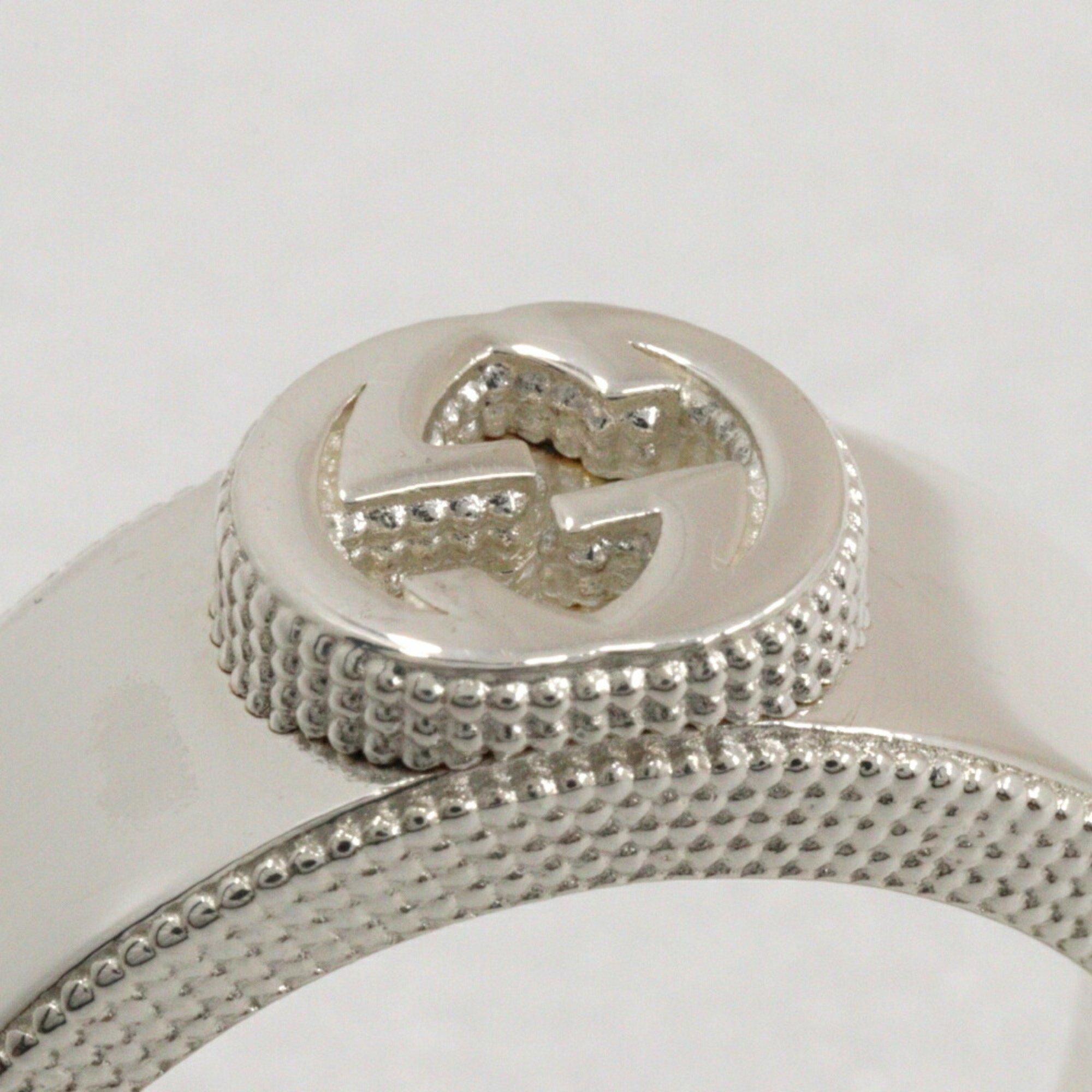 Gucci Interlocking G size 17 ring, 925 silver, approx. 9.4g for men