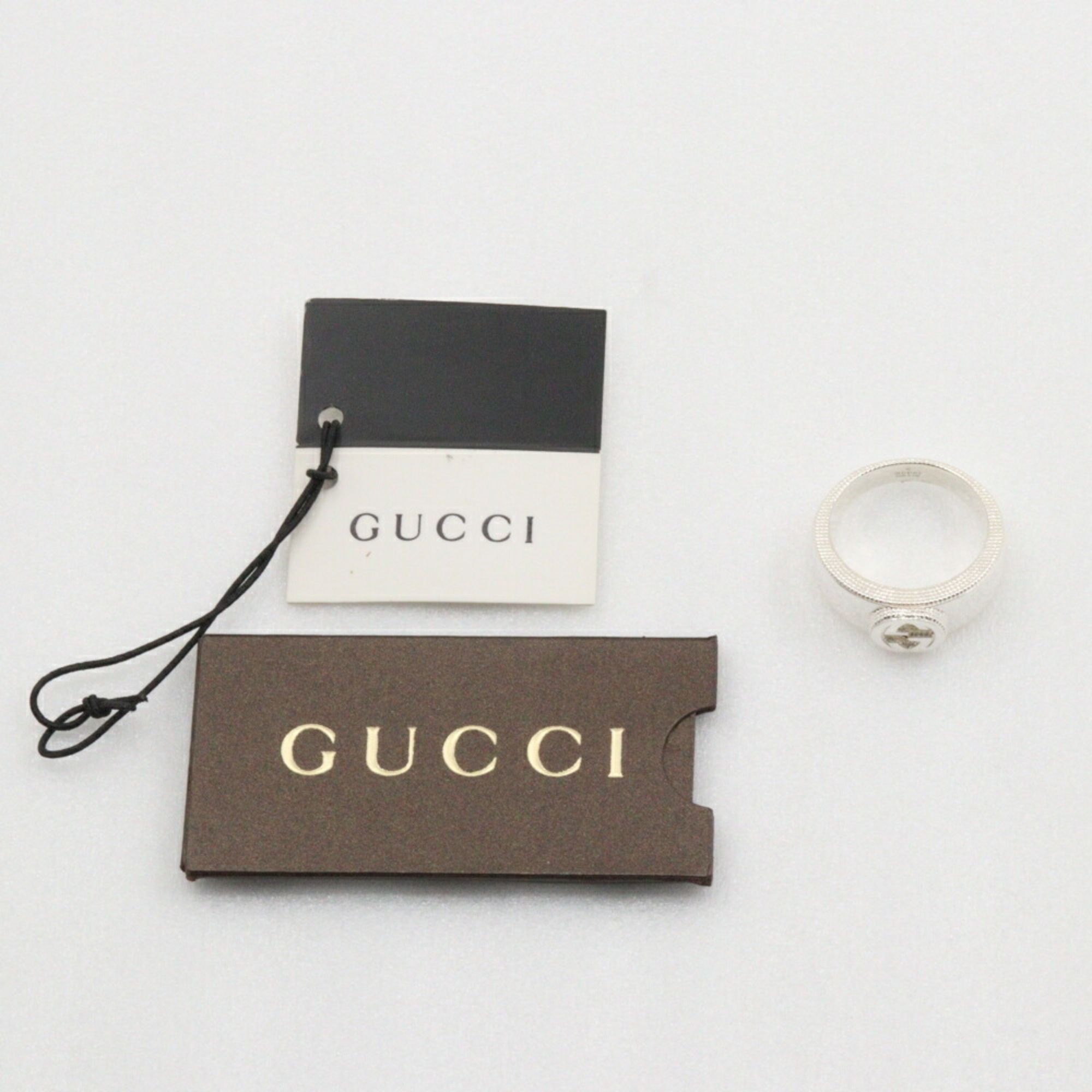 Gucci Interlocking G size 17 ring, 925 silver, approx. 9.4g for men