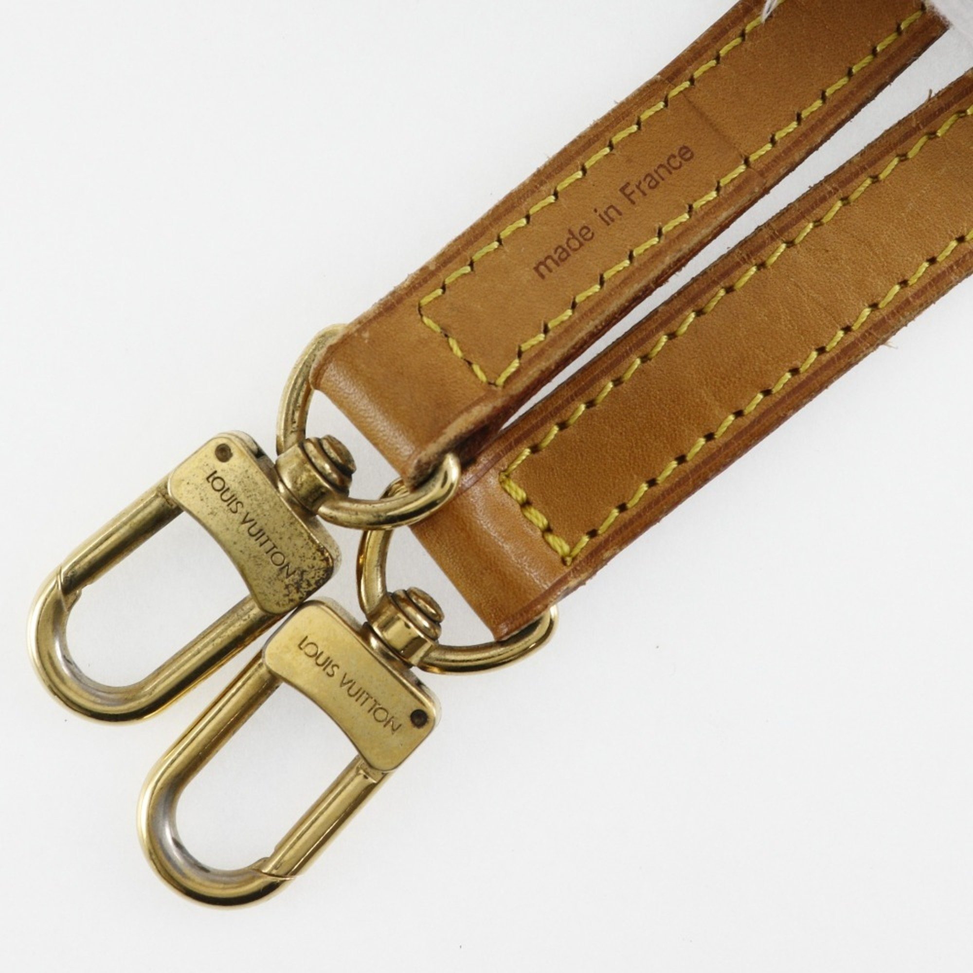 Louis Vuitton LOUIS VUITTON Shoulder Strap Natural Leather Brown Women's