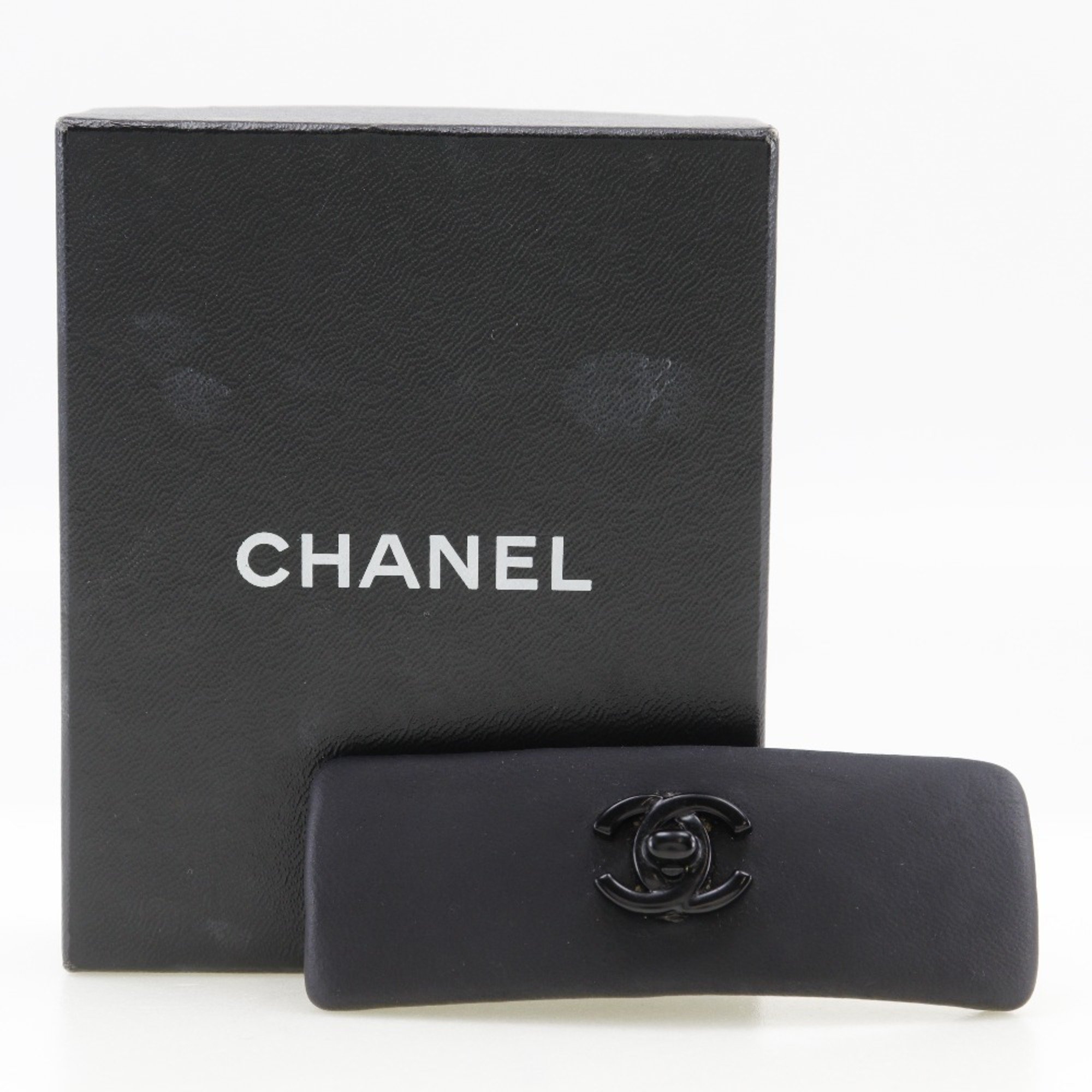 Chanel CHANEL Turnlock Barrette Coco Mark Calfskin Black Turn lock Women's