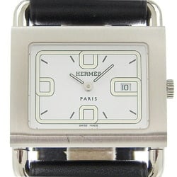 Hermes HERMES Valenia Watch BA1.510 Stainless Steel x Embossed Leather Quartz Analog Display White Dial Ladies