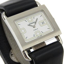 Hermes HERMES Valenia Watch BA1.510 Stainless Steel x Embossed Leather Quartz Analog Display White Dial Ladies