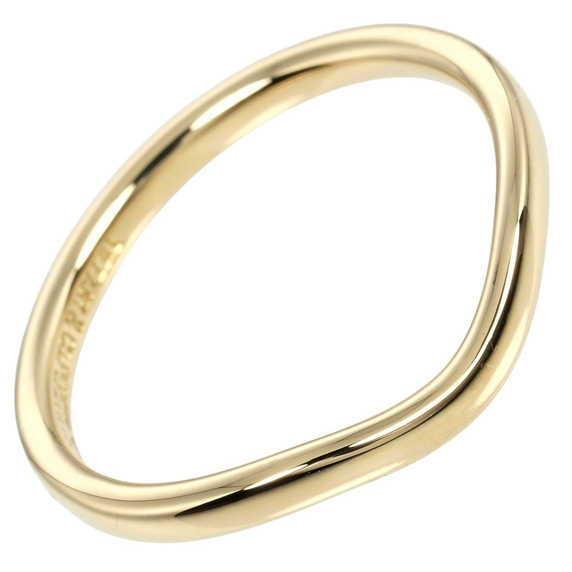 Tiffany TIFFANY&Co. Curved band size 8.5 ring 2mm model K18YG yellow gold approx. 2g