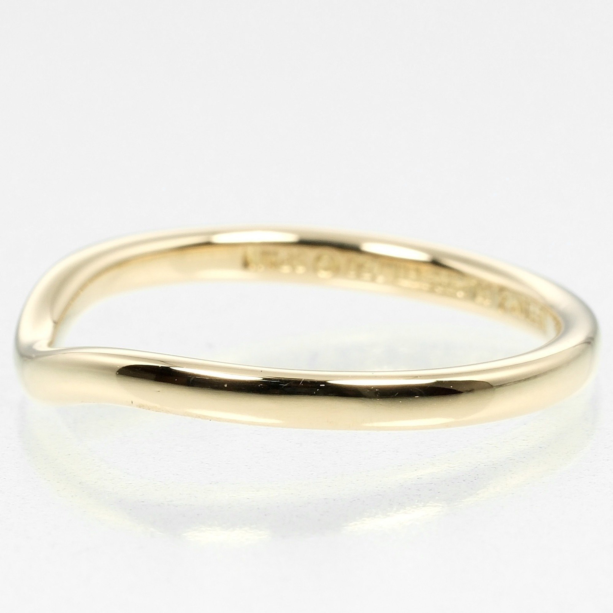 Tiffany TIFFANY&Co. Curved band size 8.5 ring 2mm model K18YG yellow gold approx. 2g