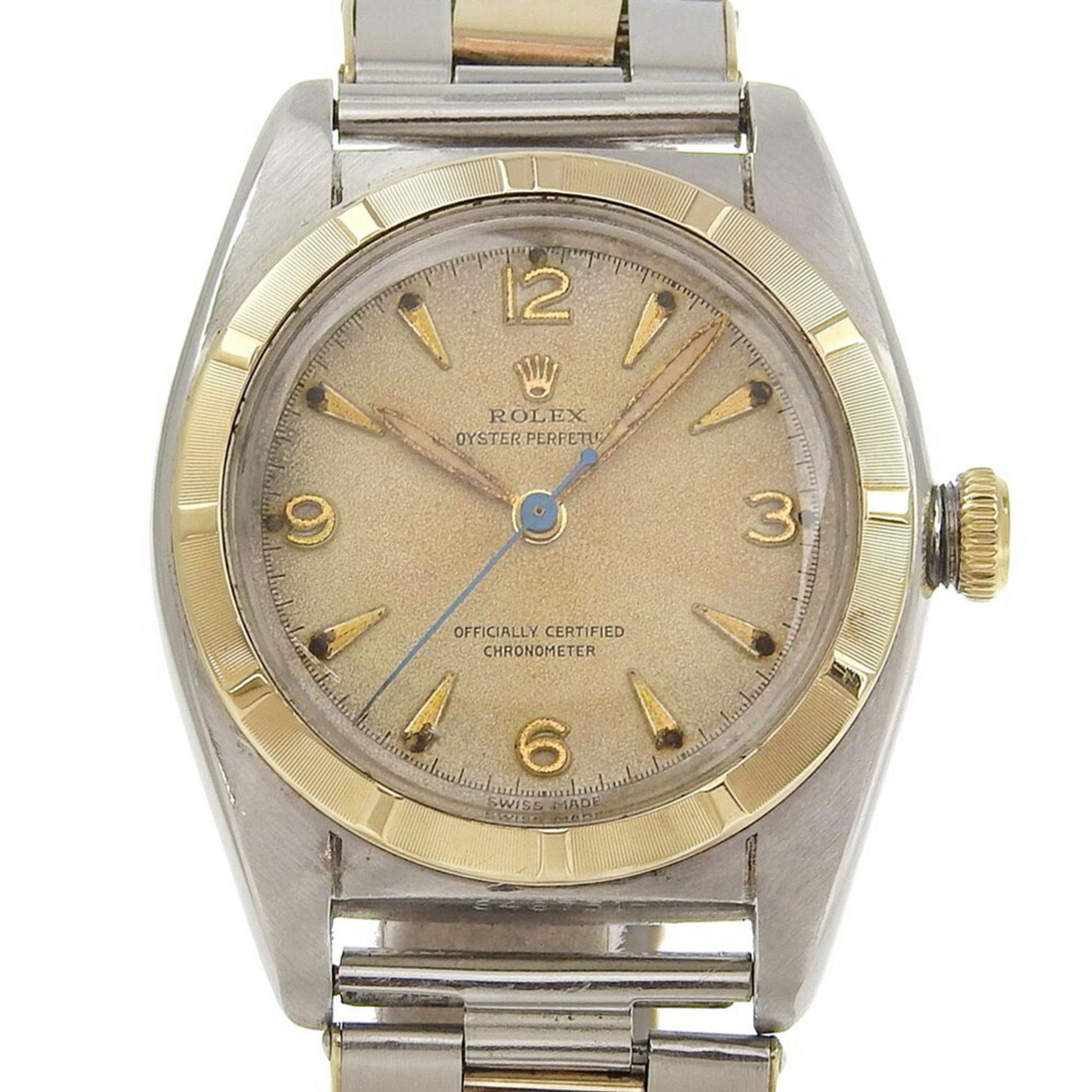 Rolex ROLEX Oyster Perpetual Watch Bubble Back No. 6 5010 Stainless Steel 646751 Automatic Beige Dial Boys