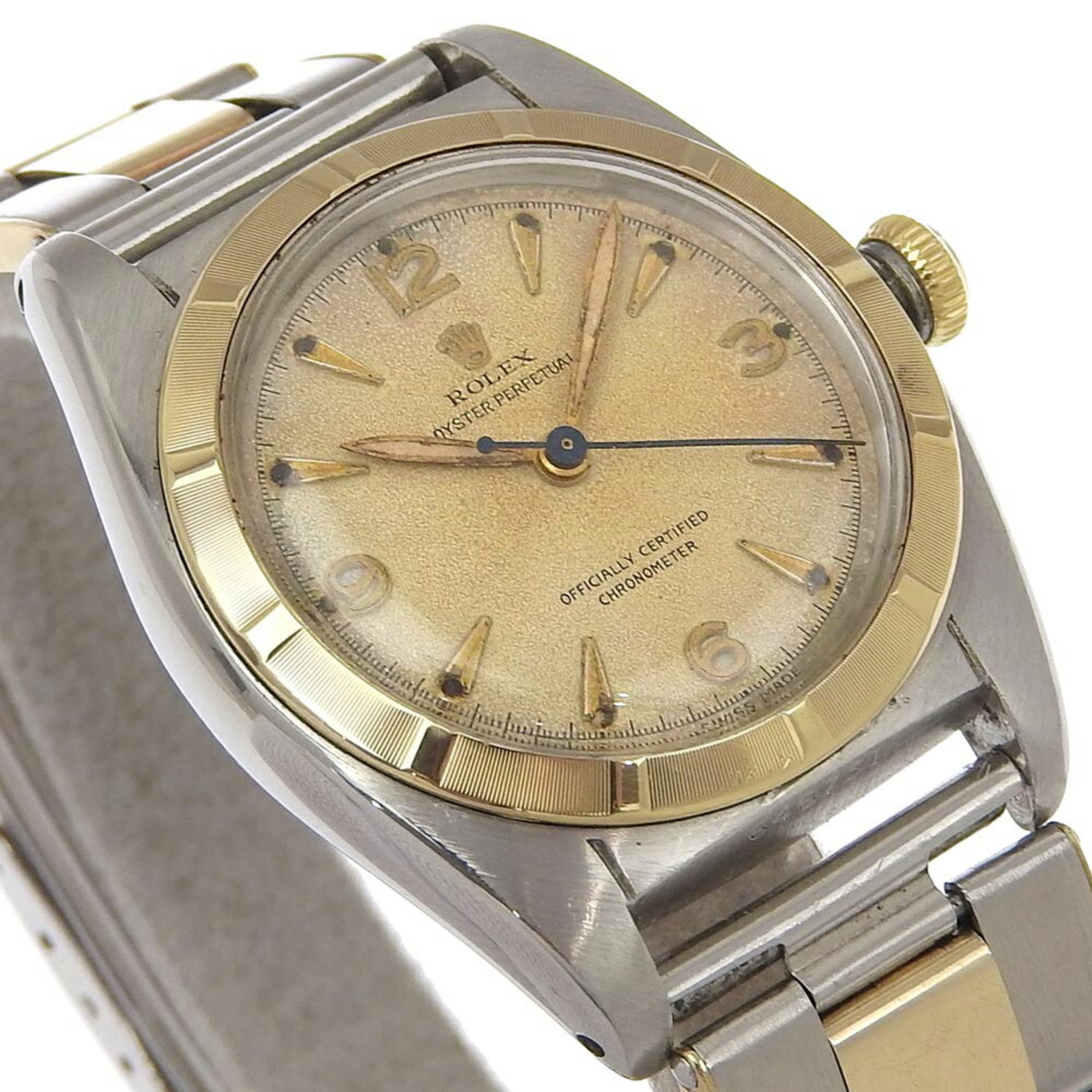 Rolex ROLEX Oyster Perpetual Watch Bubble Back No. 6 5010 Stainless Steel 646751 Automatic Beige Dial Boys