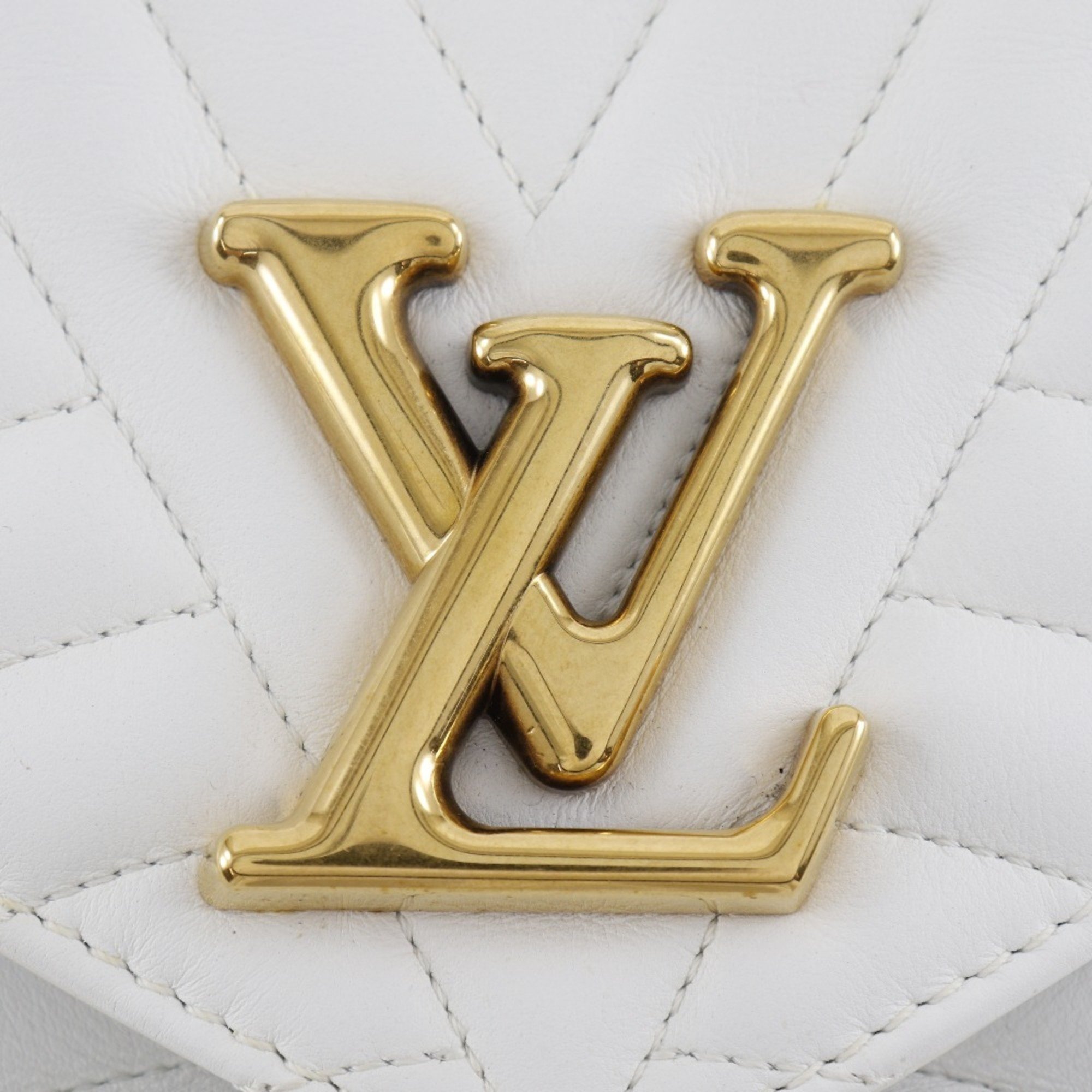 Louis Vuitton LOUIS VUITTON New Wave MM Shoulder Bag Chain M51945 Calf Snow 2018 White NZ2148 2way Flap Women's