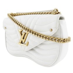 Louis Vuitton LOUIS VUITTON New Wave MM Shoulder Bag Chain M51945 Calf Snow 2018 White NZ2148 2way Flap Women's