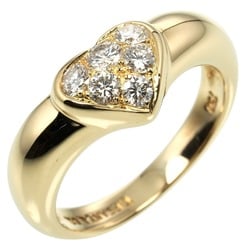 Tiffany & Co. Pave Heart Ring Size 7 K18YG Yellow Gold Diamond Approx. 4g