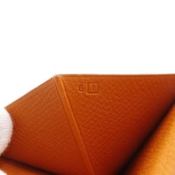 Hermes HERMES Bean Long Wallet Leather 2005 Orange □I Belt Clasp Ladies