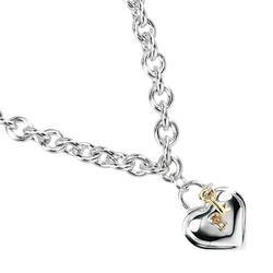 Tiffany TIFFANY&Co. Heart Lock Necklace Silver 925 K18 Gold Approx. 64.74g