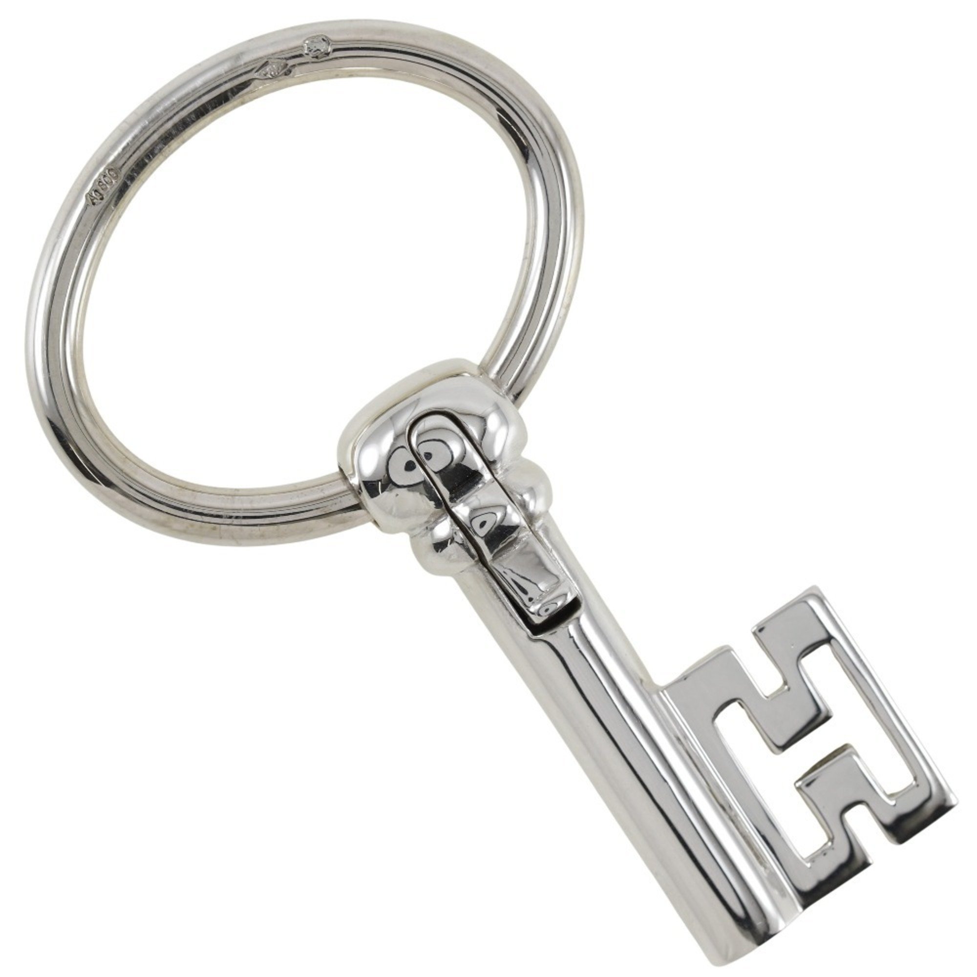 Hermes HERMES Curiosite Keychain Key Motif x Ag800 Silver Curiotite Unisex