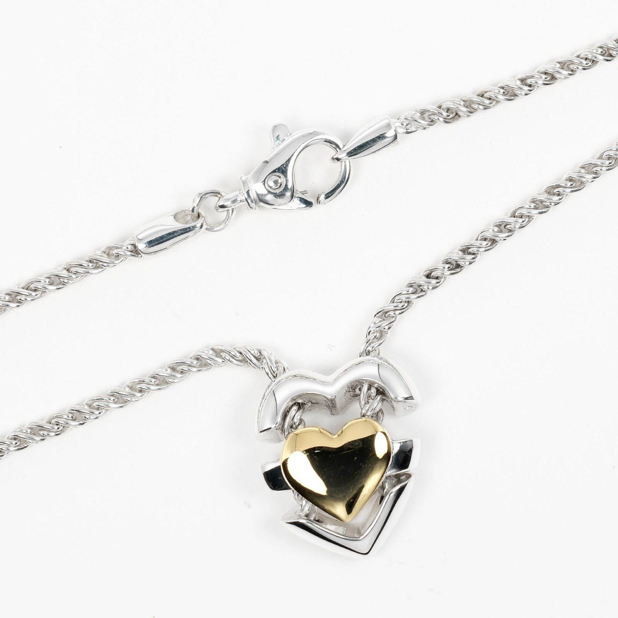 Tiffany TIFFANY&Co. Puzzle Heart Necklace Silver 925 K18 Gold Approx. 22.4g