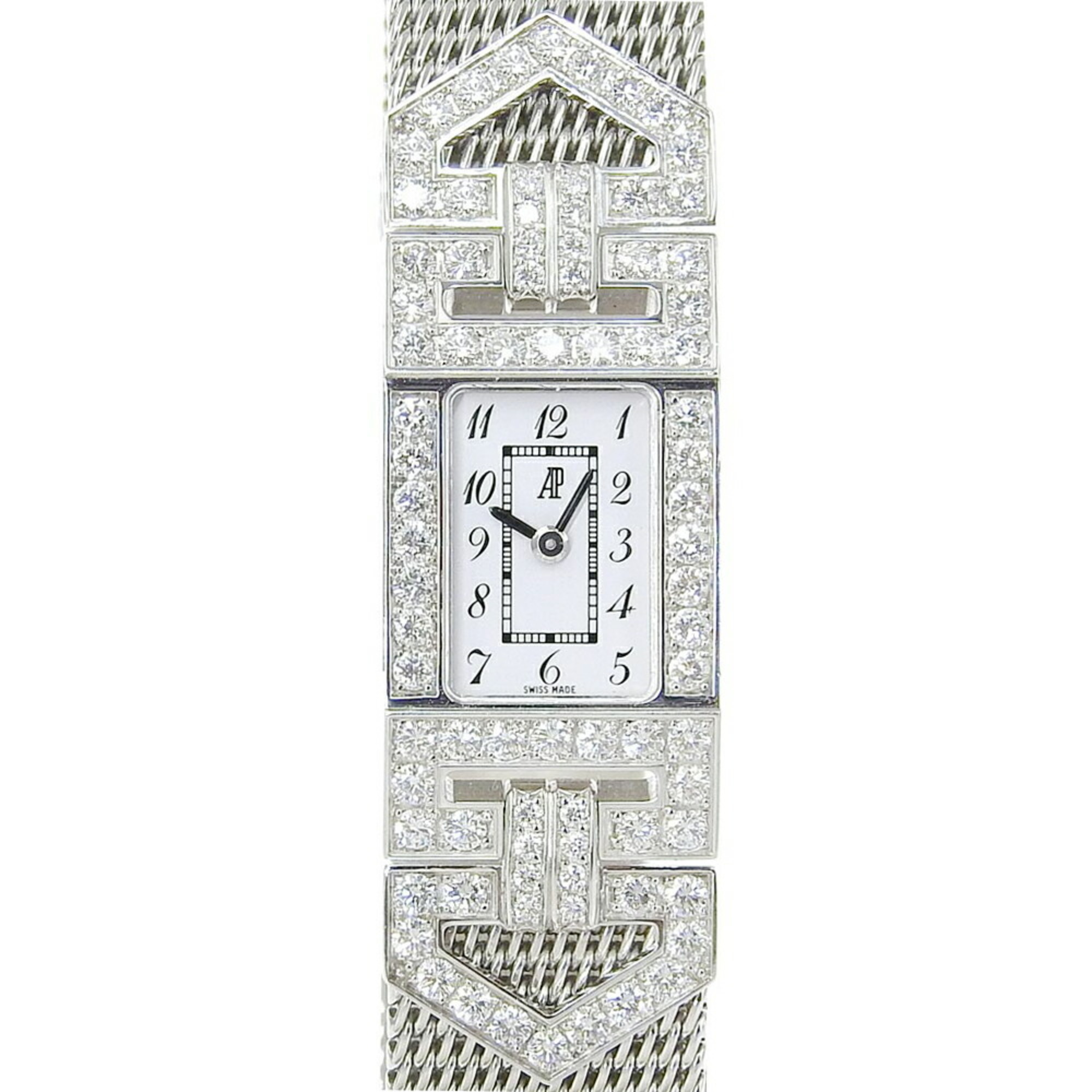 AUDEMARS PIGUET Charles Stone watch cal.2601 67025BC/Z/1068BC K18 white gold x diamond quartz analog display dial ladies