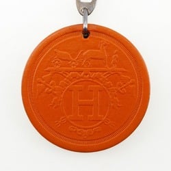 Hermes HERMES Takashimaya Limited Keychain KYOTO TAKASHIMAYA 2008 Key Charm Leather x Silver 925 Orange Unisex T191324239