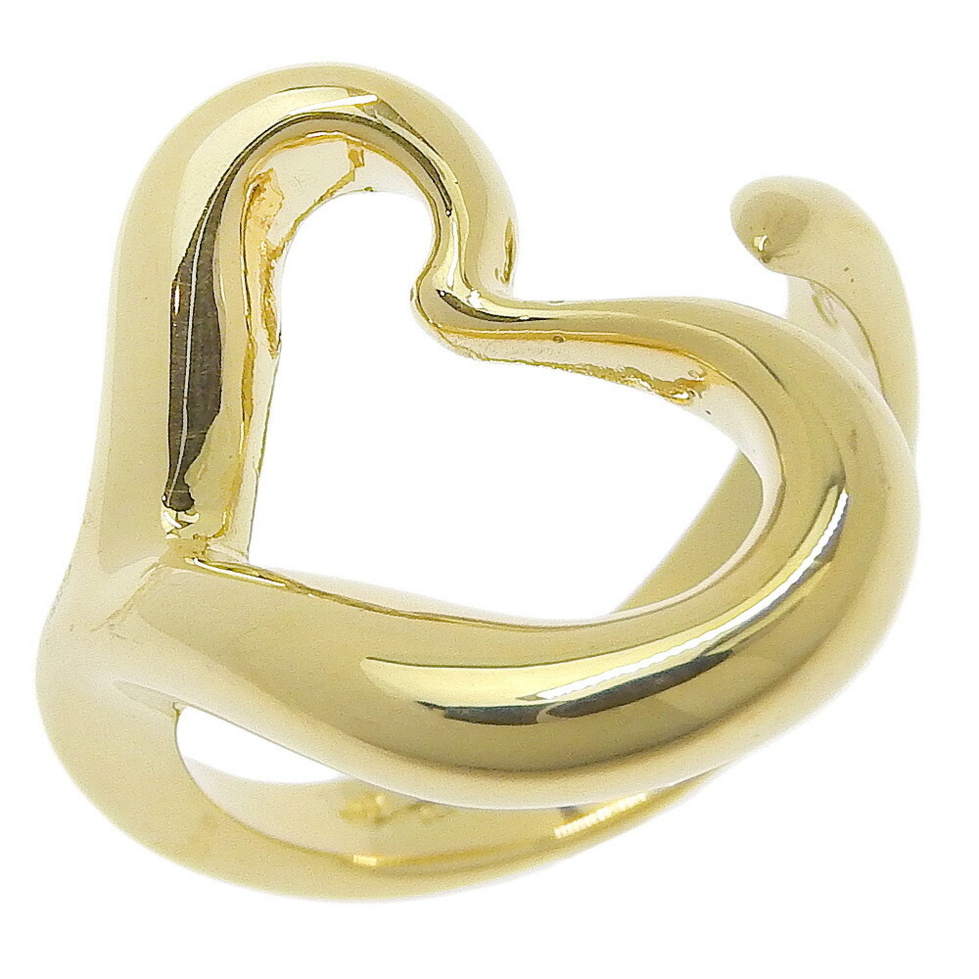 Tiffany TIFFANY&Co. Heart size 9.5 ring Elsa Peretti K18 yellow gold heart approx. 7.8g Open ladies