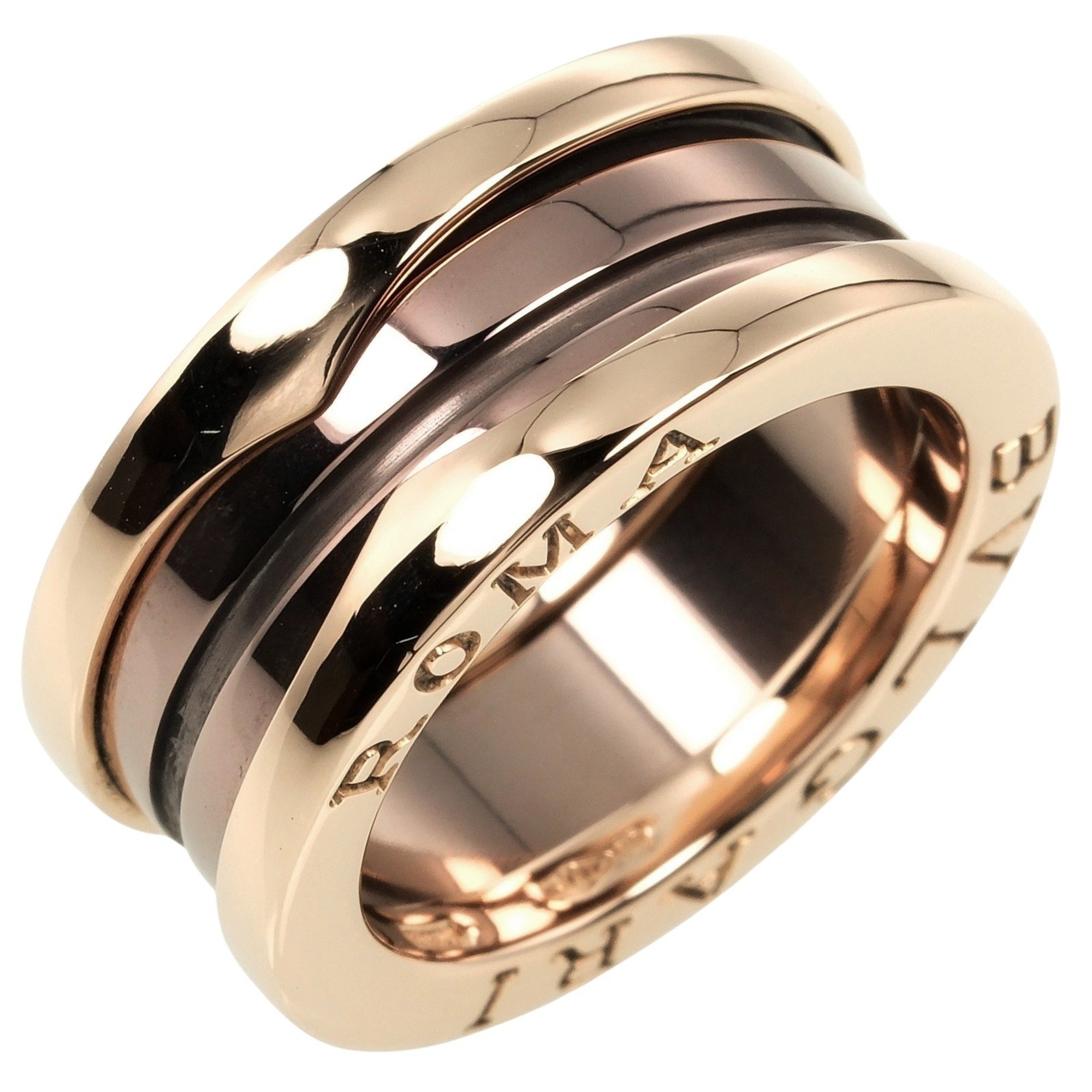 BVLGARI B.zero1 2-band size 8 ring, K18PG pink gold metal, approx. 6.9g