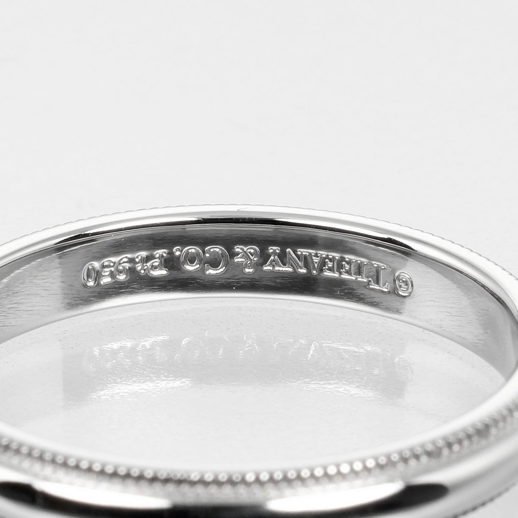 Tiffany & Co. Together Milgrain Ring Size 15 3mm Band Pt950 Platinum Approx. 5.22g