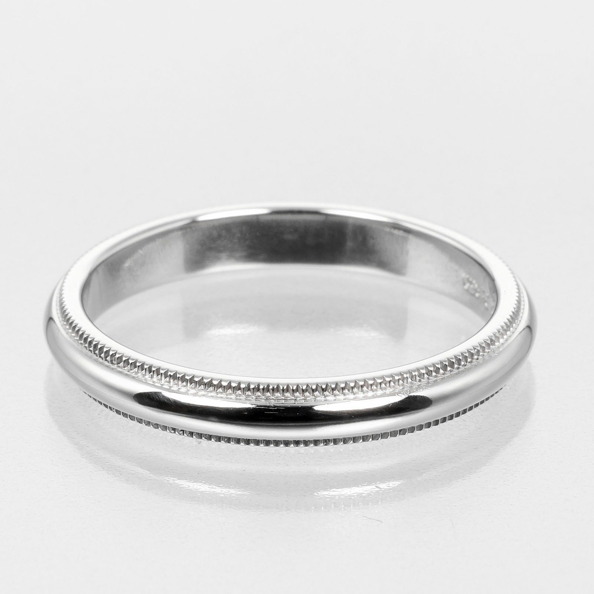 Tiffany & Co. Together Milgrain Ring Size 15 3mm Band Pt950 Platinum Approx. 5.22g