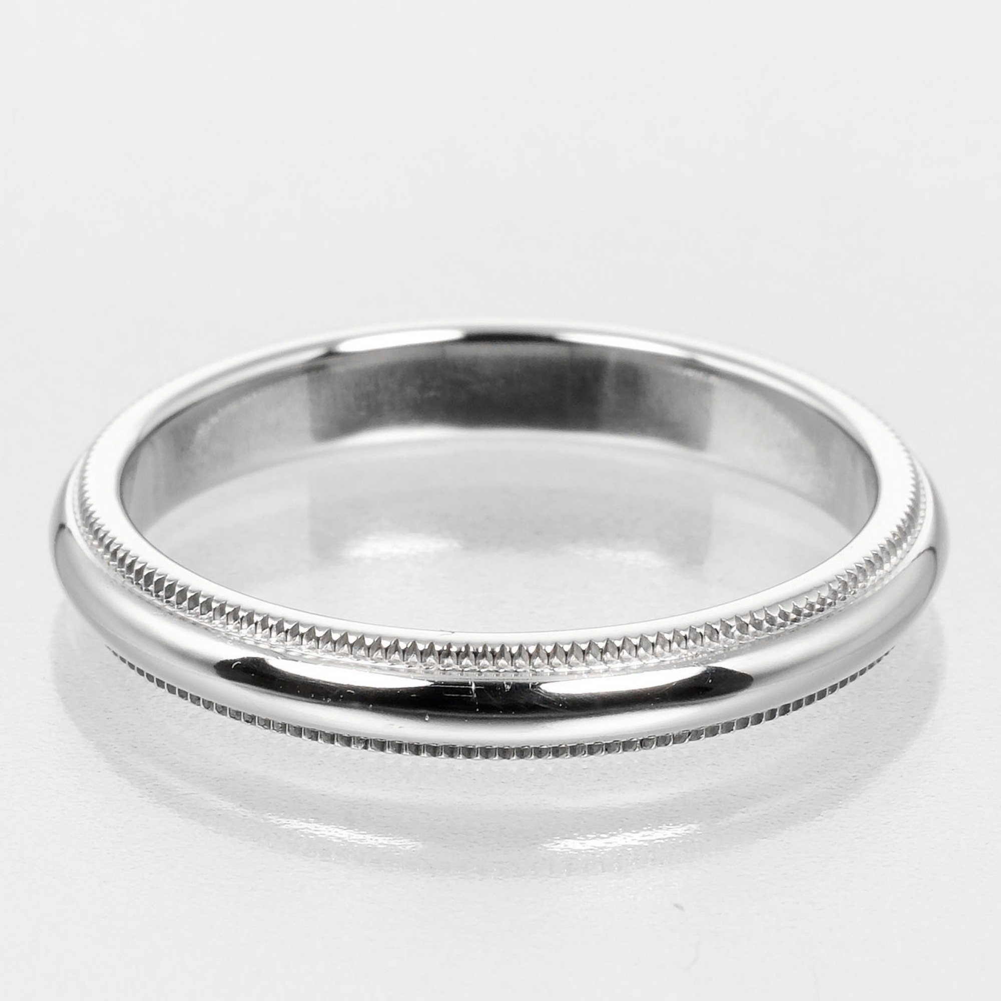 Tiffany & Co. Together Milgrain Ring Size 15 3mm Band Pt950 Platinum Approx. 5.22g