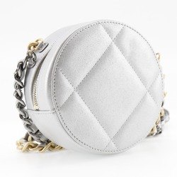 Chanel CHANEL 19 Shoulder Bag Chain Clutch AP0945 Calf Silver Women's