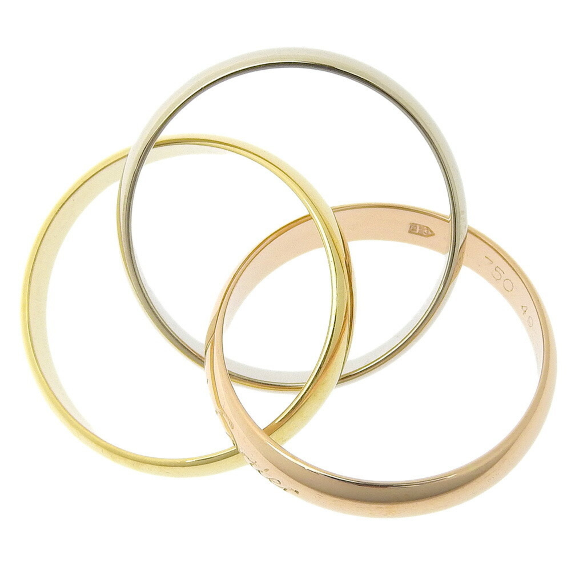 Cartier Trinity size 9.5 ring, K18 gold YG/PG/WG, approx. 7.0g for women